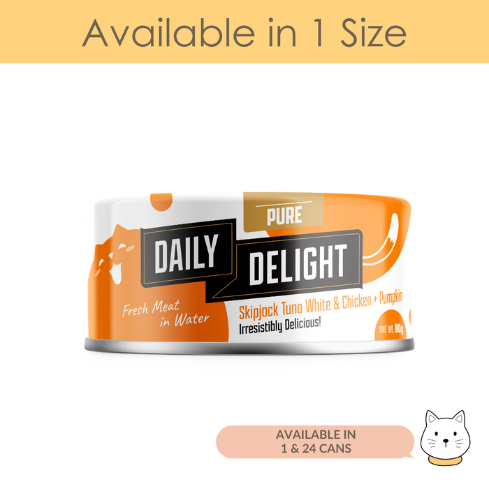 Daily Delight Pure Skipjack Tuna White & Chicken with Pumpkin Wet Cat Food 80g