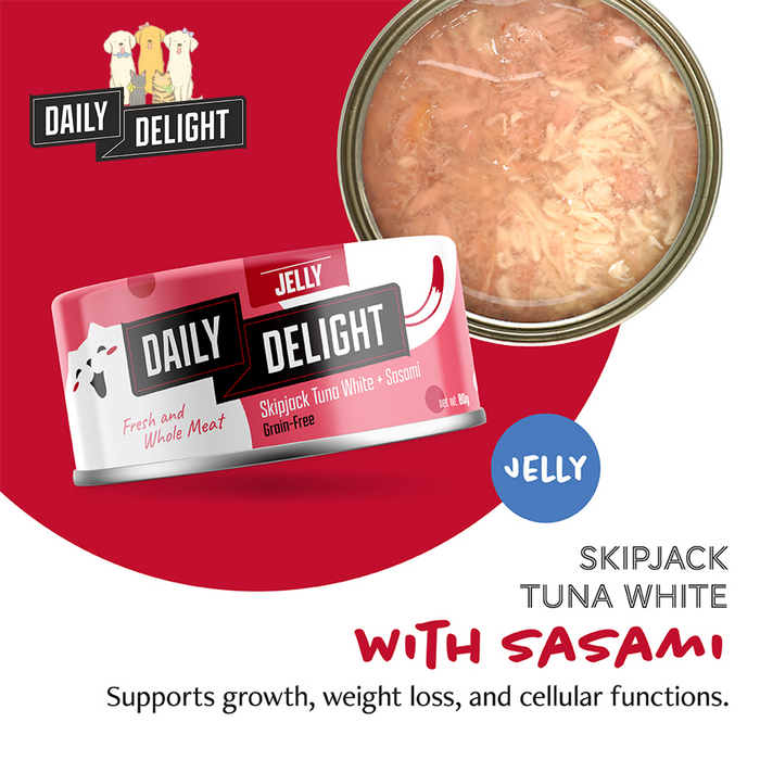Daily Delight Skipjack Tuna White with Sasami in Jelly Wet Cat Food 80g