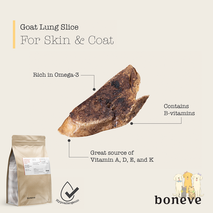 Boneve by Earthmade Air-Dried Free-Range Grass-Fed Goat Lung Slice Dog Treat 70g