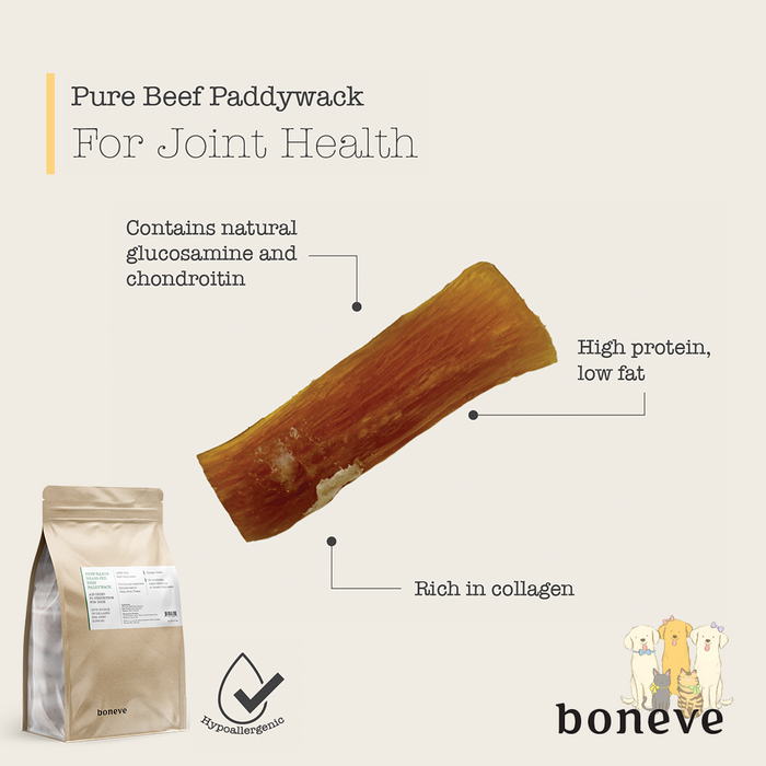 Boneve by Earthmade Air Dried Free Range Grass Fed Beef Paddywhack Dog Treat 100g