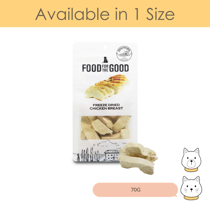 Food For The Good Freeze Dried Chicken Breast Cat & Dog Treat 70g