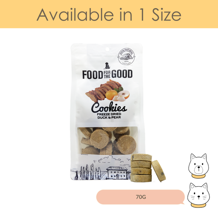 Food For The Good Freeze Dried Cookies Duck & Pear Cat & Dog Treat 70g