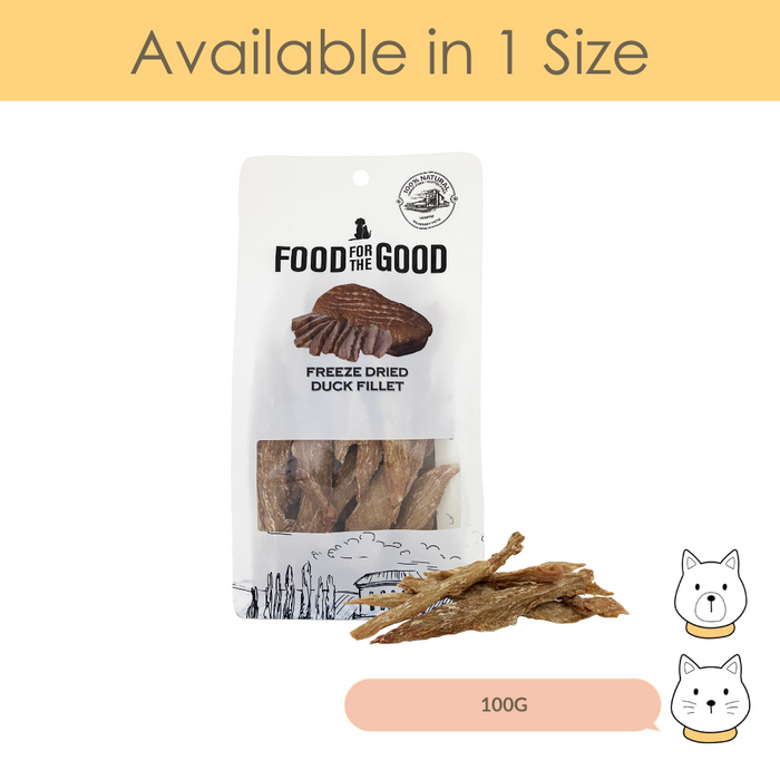 Food For The Good Freeze Dried Duck Fillet Cat & Dog Treat 100g