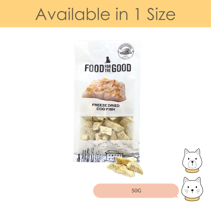 Food For The Good Freeze Dried Cod Fish Cat & Dog Treat 50g