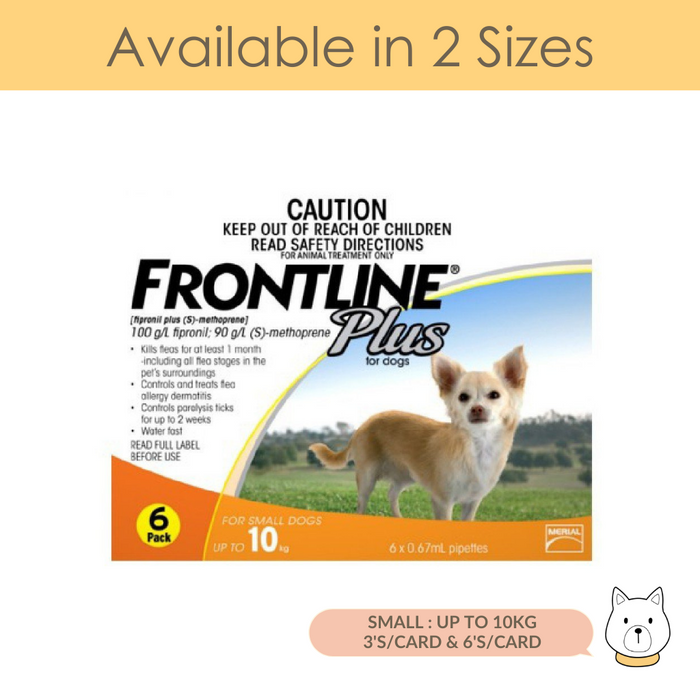Frontline Flea & Ticks Plus Spot On for Small Dogs up to 10kg