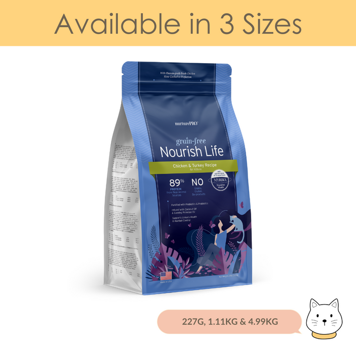 Nurture Pro Nourish Life Grain-Free Digestive Health Chicken & Turkey Recipe Dry Cat Food for Kittens