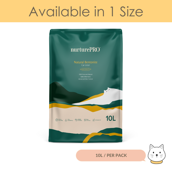 Nurture Pro Natural Bentonite Unscented Cat Litter 10L