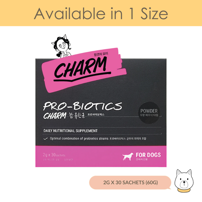 CHARM Probiotics (Dietary Supplement) for Dogs by PEPPYTAIL 2g x 30 days
