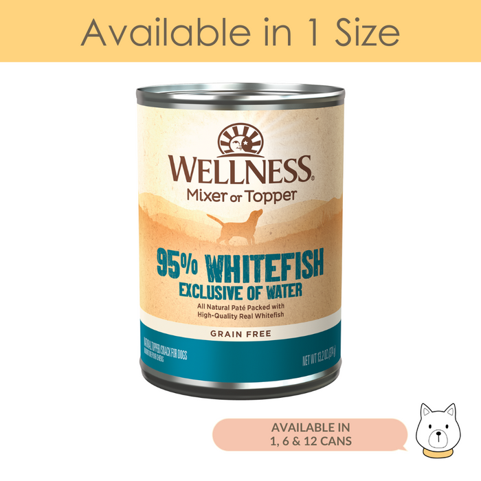 Wellness 95% Grain Free Whitefish Wet Dog Food 13.2oz (374g)