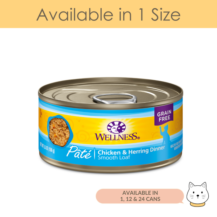 Wellness Complete Health Pate Chicken & Herring Wet Cat Food 5.5oz (156g)