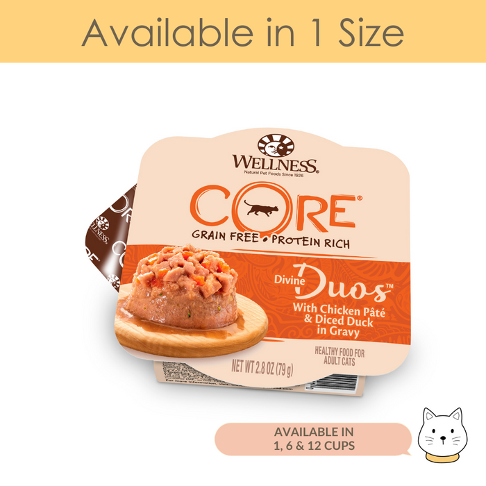 Wellness Core Duo Chicken Pate & Diced Duck Wet Cat Food 2.8oz (79g)
