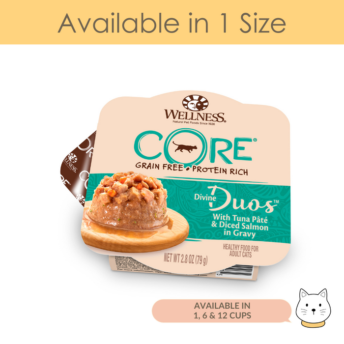 Wellness Core Duo Tuna Pate & Diced Salmon Wet Cat Food 2.8oz (79g)