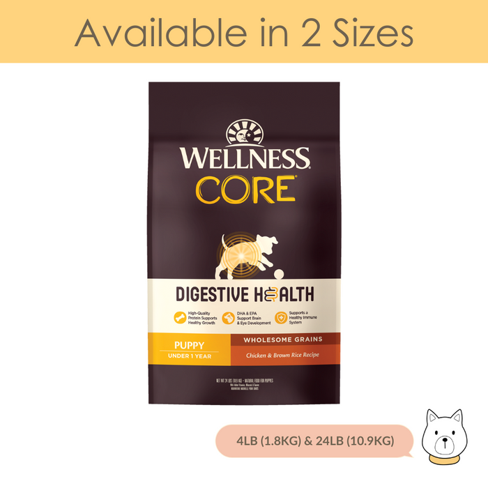 Wellness Core Digestive Health Puppy Chicken & Brown Rice Dry Dog Food