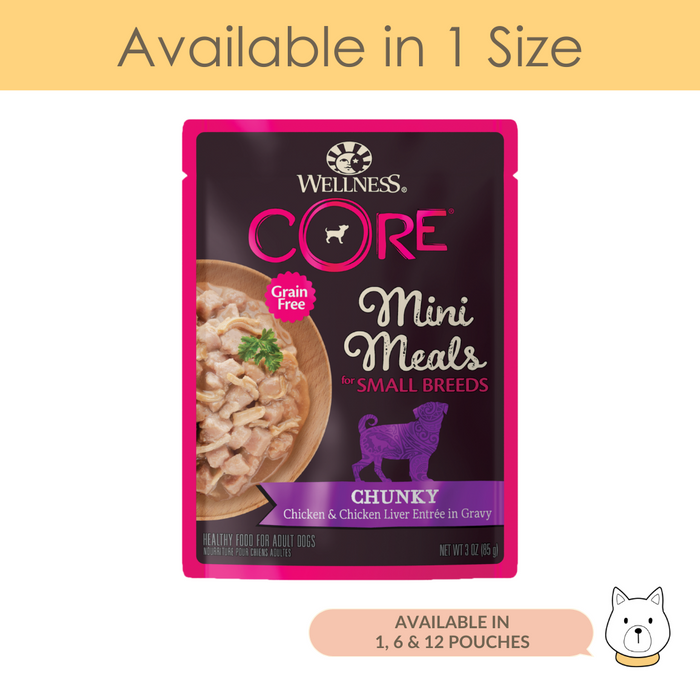 Wellness Core Small Breed Mini Meal Chunky Chicken & Chicken Liver Wet Dog Food 3oz (85g)