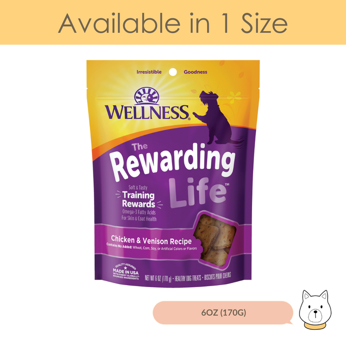 Wellness Rewarding Life Chicken & Venison Dog Treats 6oz (170g)