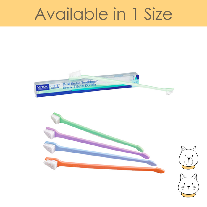Virbac C.E.T Dual-Ended Toothbrush for Cats & Dogs