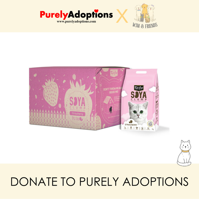 [DONATE] Kit Cat Soybean Soya Clump Strawberry Cat Litter 7L x 6 bags