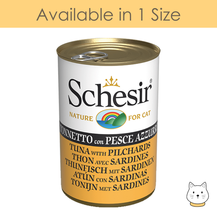 Schesir Tuna with Pilchards Fish in Jelly Wet Cat Food 140g