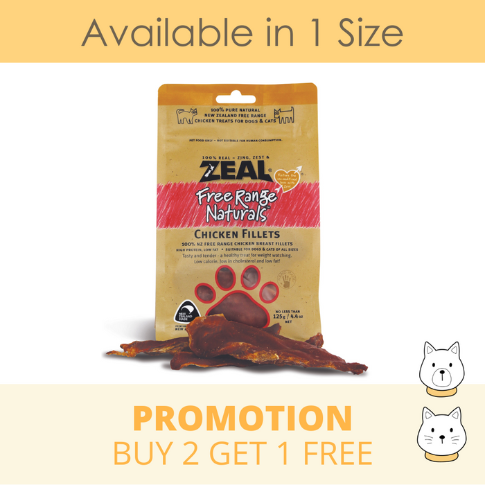 Zeal Chicken Fillets Cat & Dog Treat 125g