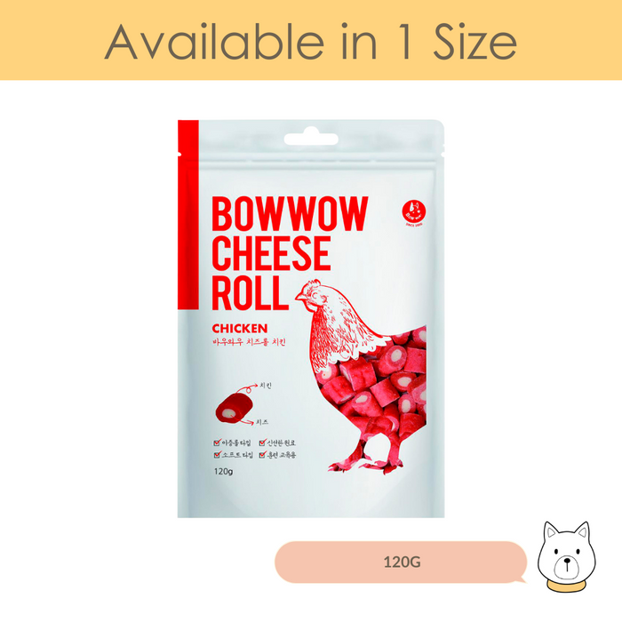 Bow Wow Cheese & Chicken Cheese Roll Dog Treat 120g