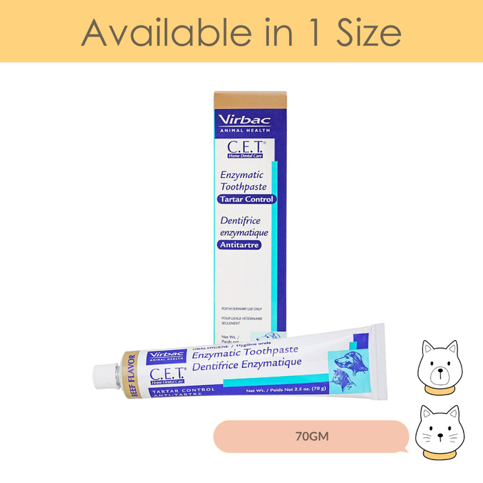 Virbac C.E.T Enzymatic Toothpaste (Beef) for Cats & Dogs 70g