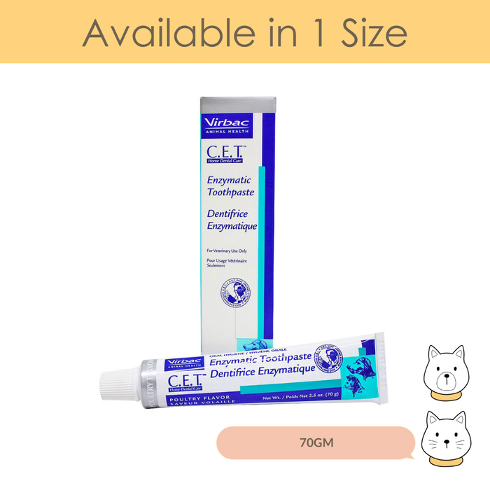 Virbac C.E.T Enzymatic Toothpaste (Poultry) for Cats & Dogs 70g