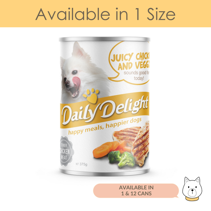 Daily Delight Juicy Chicken and Veggy Wet Dog Food 375g