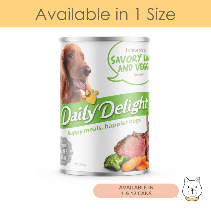 Daily Delight Savory Lamb and Veggy Wet Dog Food 375g