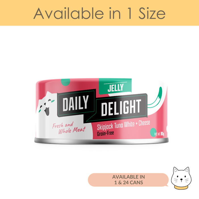 Daily Delight Skipjack Tuna White with Cheese in Jelly Wet Cat Food 80g