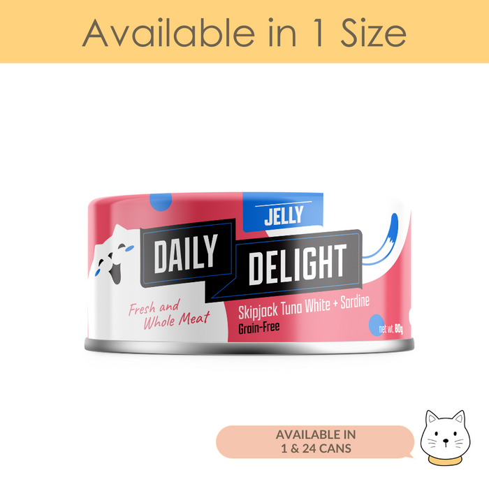 Daily Delight Skipjack Tuna White with Sardine in Jelly Wet Cat Food 80g