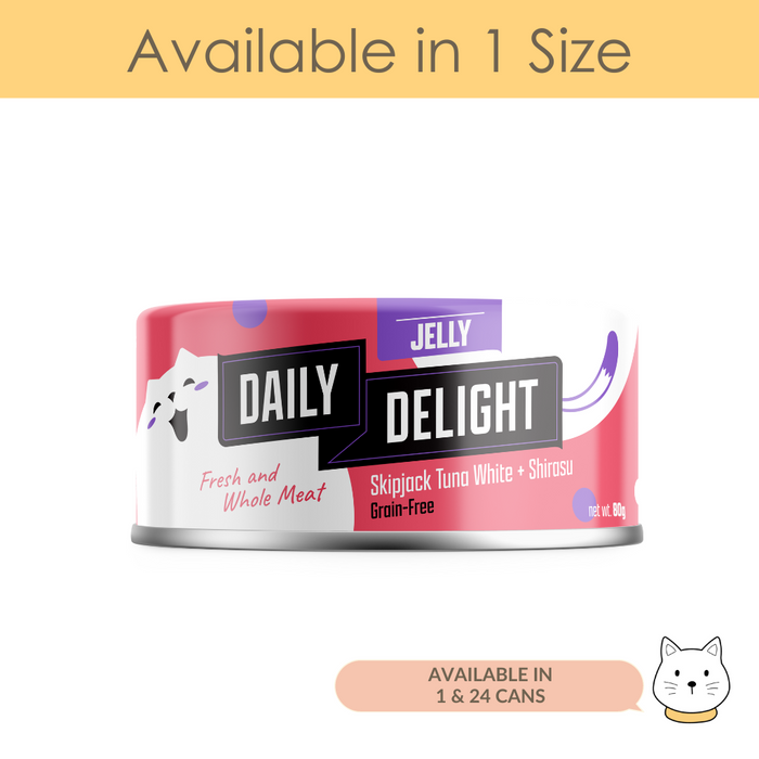 Daily Delight Skipjack Tuna White with Shirasu in Jelly Wet Cat Food 80g