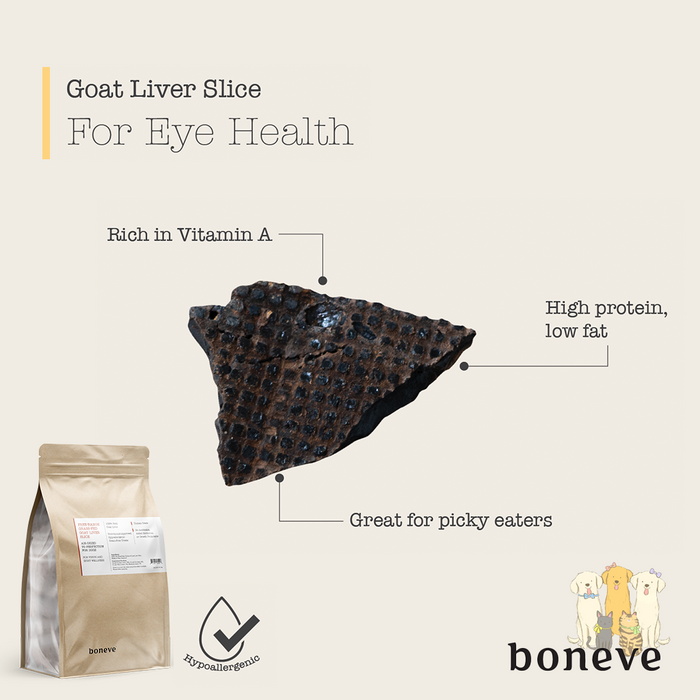 Boneve by Earthmade Air-Dried Free-Range Grass-Fed Goat Liver Slice Dog Treat 120g