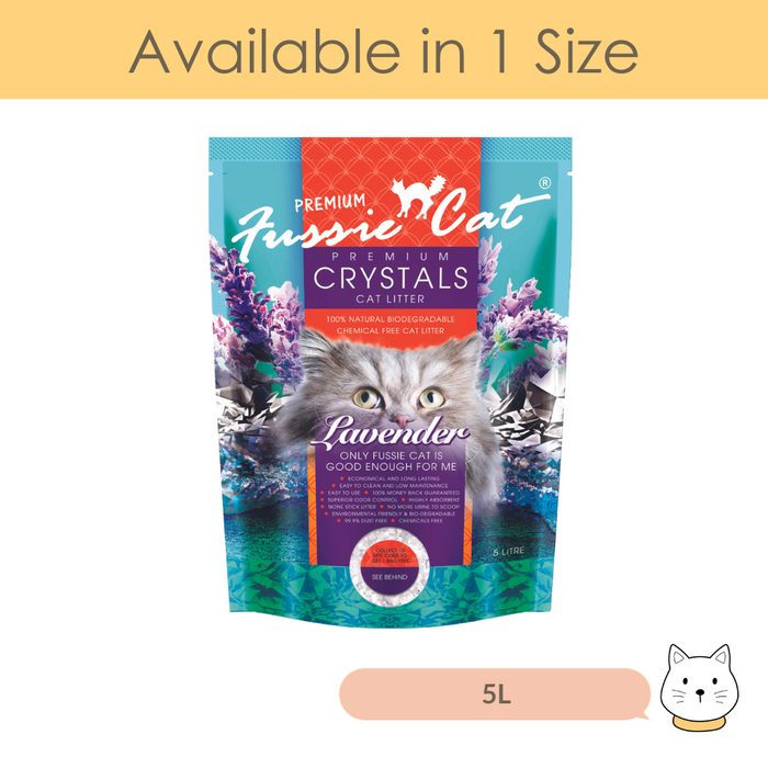 Fussie Cat Premium Crystals Lavender Cat Litter 5L