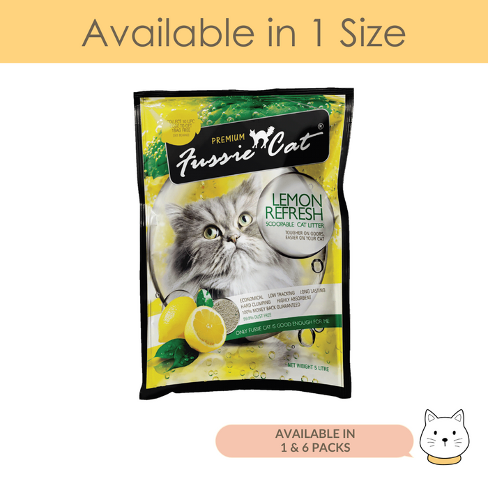 Fussie Cat Bentonite Cat Litter Lemon Refresh 10L (4.3kg)