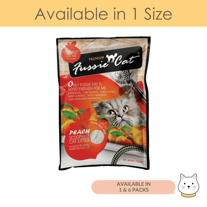 Fussie Cat Bentonite Cat Litter Peach 10L (4.3kg)
