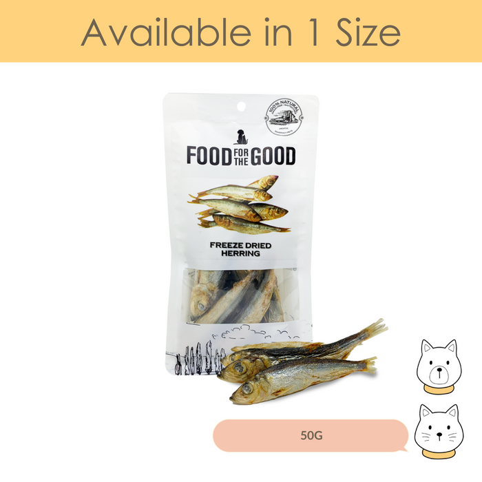 Food For The Good Freeze Dried Herring Cat & Dog Treat 50g