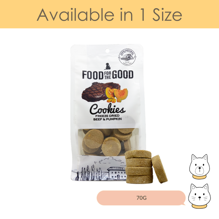 Food For The Good Freeze Dried Cookies Beef & Pumpkin Cat & Dog Treat 70g