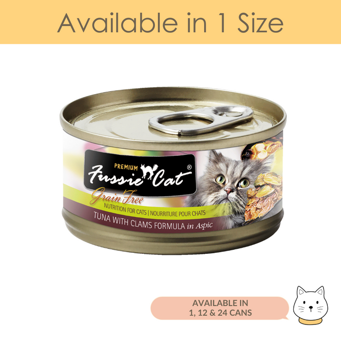 Fussie Cat Black Label Premium Tuna with Clams Wet Cat Food 80g