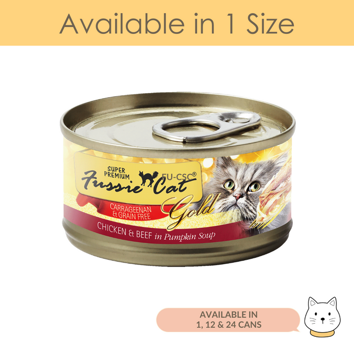 Fussie Cat Gold Label Chicken & Beef in Pumpkin Soup Wet Cat Food 80g