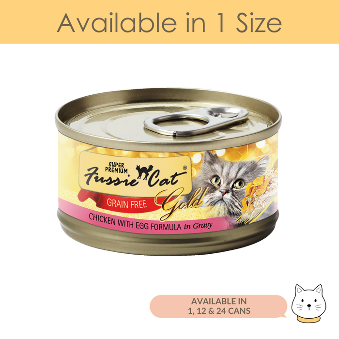 Fussie Cat Gold Label Chicken with Egg in Gravy Wet Cat Food