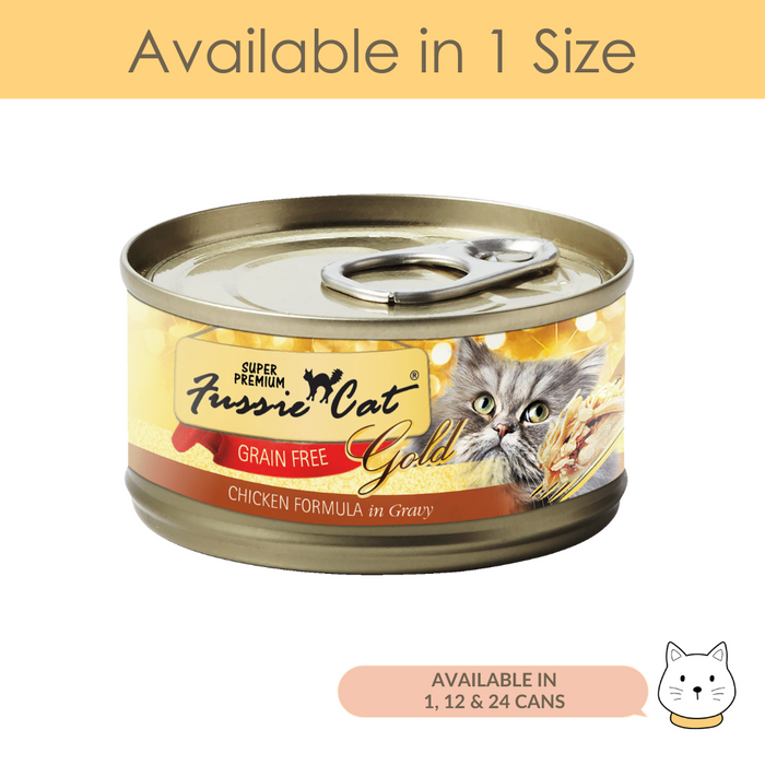 Fussie Cat Gold Label Chicken in Gravy Wet Cat Food 80g