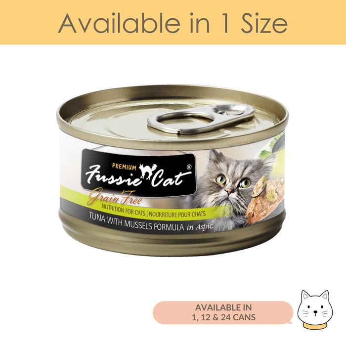 Fussie Cat Black Label Premium Tuna with Mussel Wet Cat Food 80g