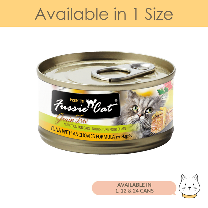 Fussie Cat Black Label Premium Tuna with Anchovy Wet Cat Food 80g