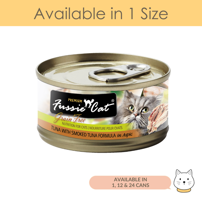 Fussie Cat Black Label Premium Tuna with Smoked Tuna Wet Cat Food 80g