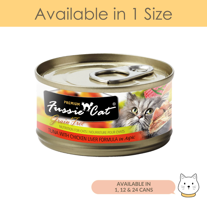 Fussie Cat Black Label Premium Tuna with Chicken Liver Wet Cat Food 80g