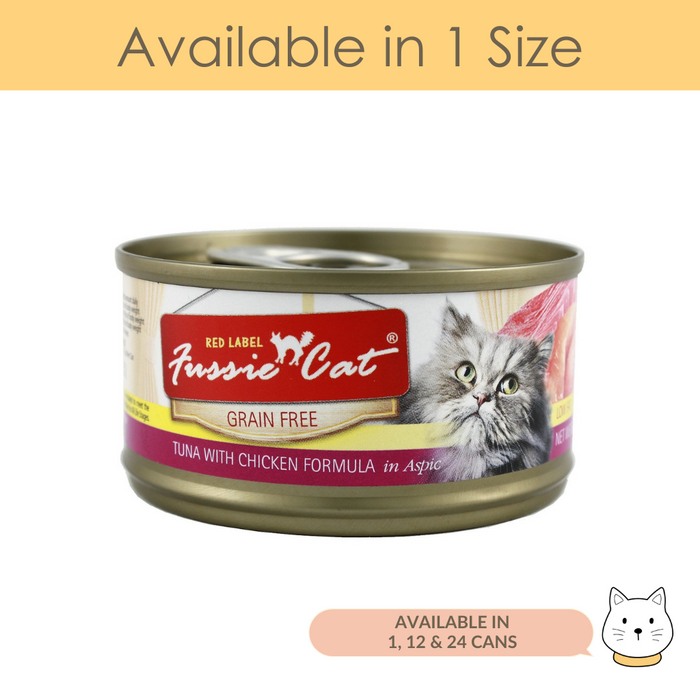Fussie Cat Red Label Tuna with Chicken Wet Cat Food 80g