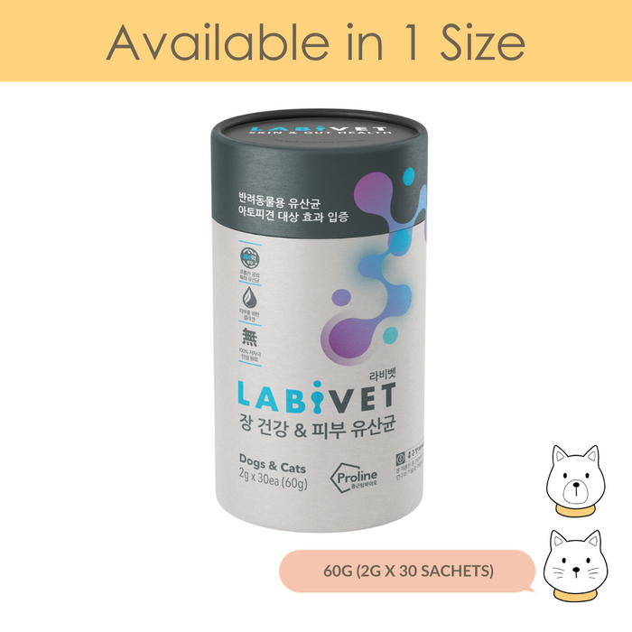 Labivet Skin & Gut Probiotics For Dogs & Cats 2g x 30 pkt