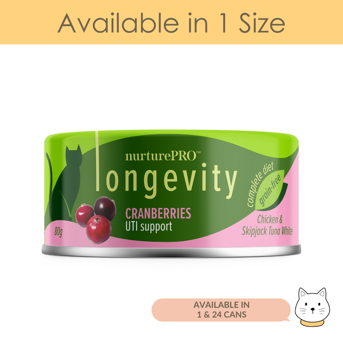 Nurture Pro Longevity Grain-Free Chicken & Skipjack Tuna Meat with Cranberries Wet Cat Food 80g