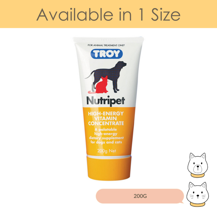 Troy Nutripet High-Energy Vitamin Concentrate Paste for Cats & Dogs 200g