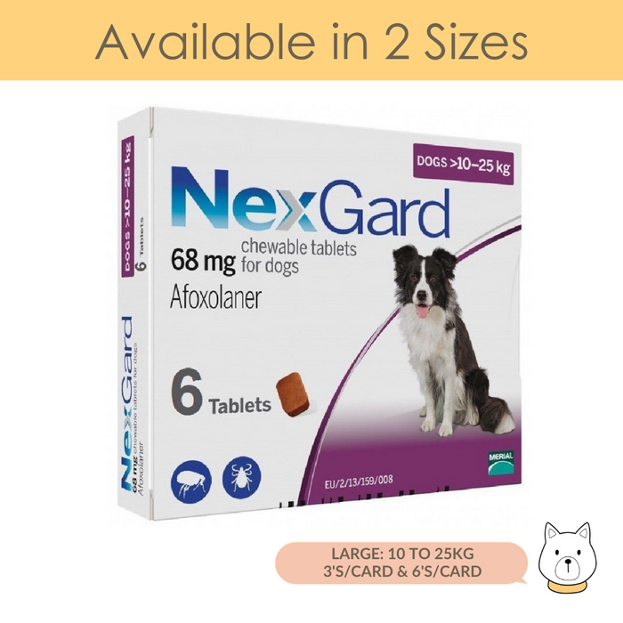 NexGard Flea & Ticks Chews (Purple) for Large Dogs (10-25kg)